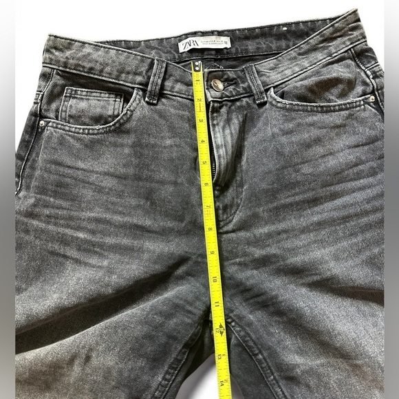 Zara TRF Mid Rise Wide Leg Jeans Black washed US 8 - Picture 8 of 12